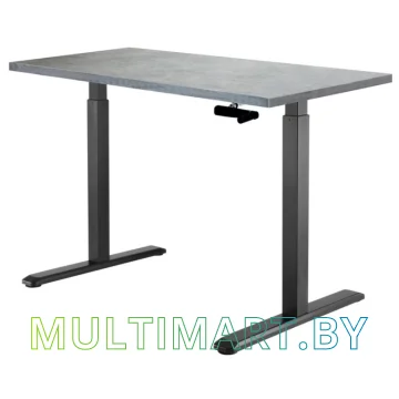 Стол для работы стоя ErgoSmart Manual Desk 1360x800x36 мм (бетон чикаго светло-серый/черный)